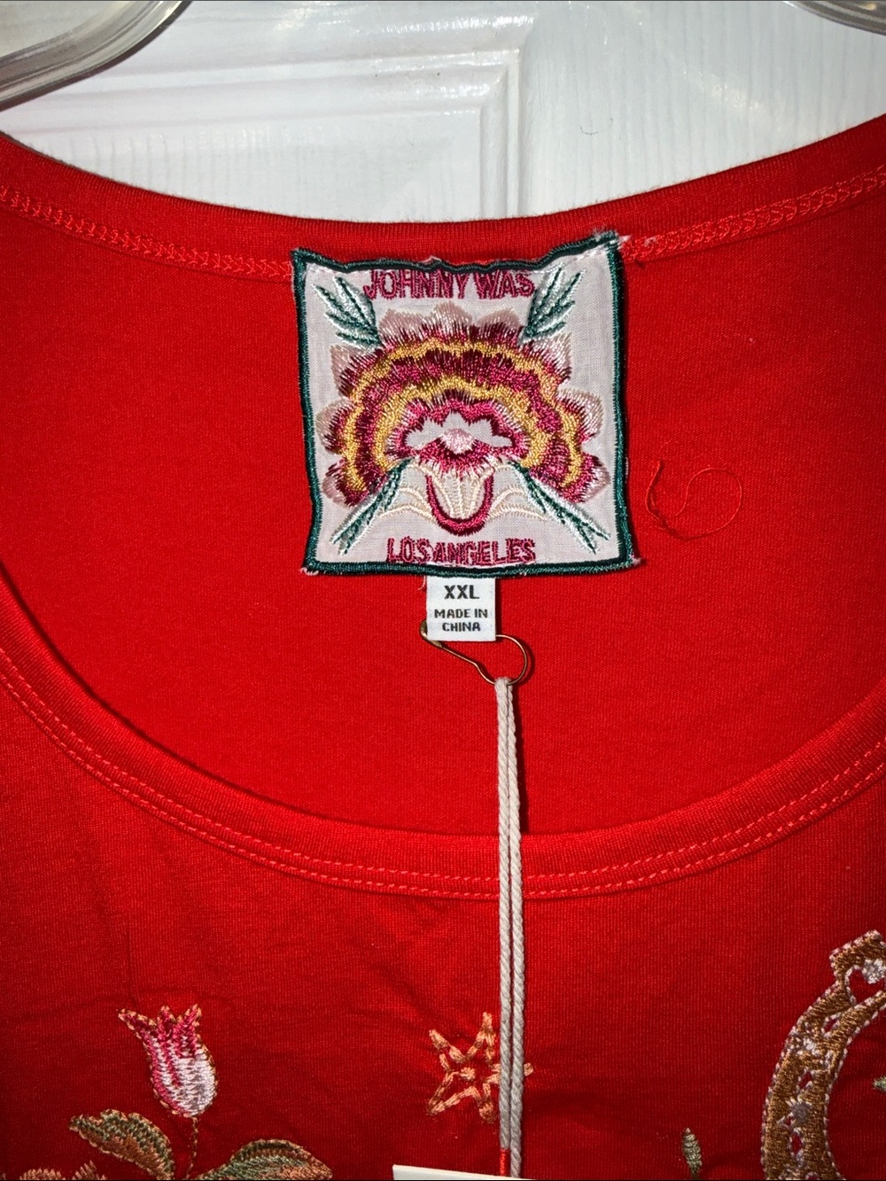 Johnny Was Red Embroidered Sleeveless Tank Texas! - Picture 2 of 6